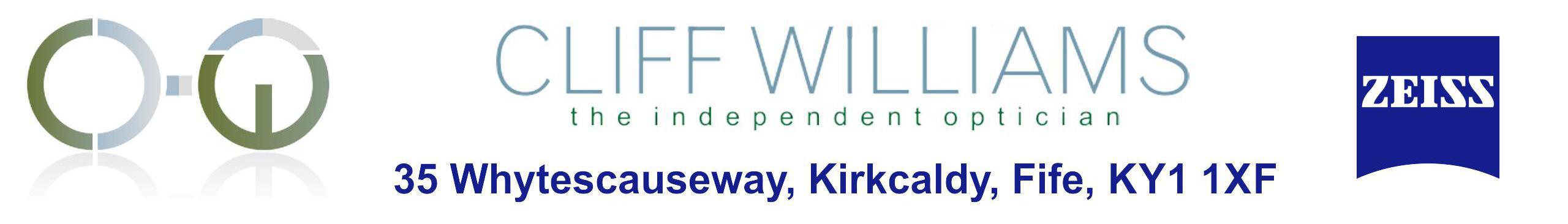 Cliff Williams Independent Optician 35 Whytescauseway, Kirkcaldy, Fife, KY1 1XF Telephone +4401592642422 email cliff@cliffwilliams.co.uk
