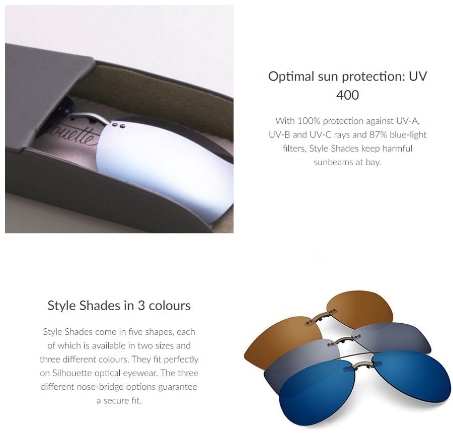 Silhouette Style Shades polarised clip on